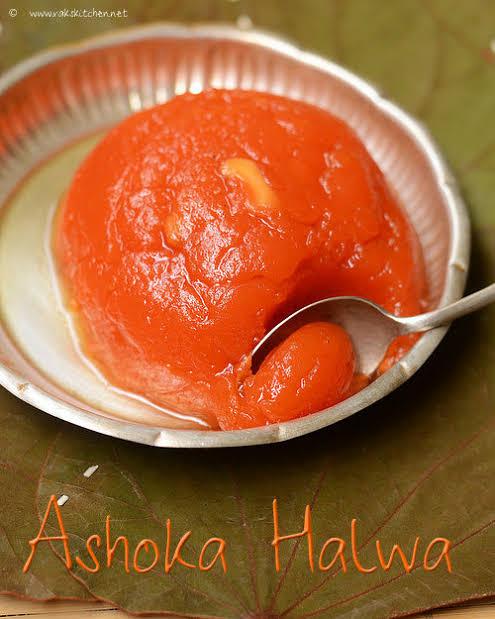 Traditional Tamil Nadu Ashoka Halwa — saffron moong dal sweet at Sankar's Banana Leaf, Viman Nagar Pune