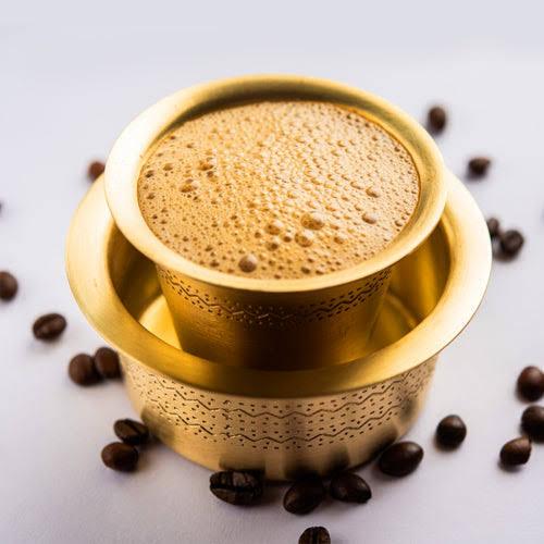 Traditional Madras Filter Coffee in brass tumbler — best South Indian filter coffee in Viman Nagar Pune